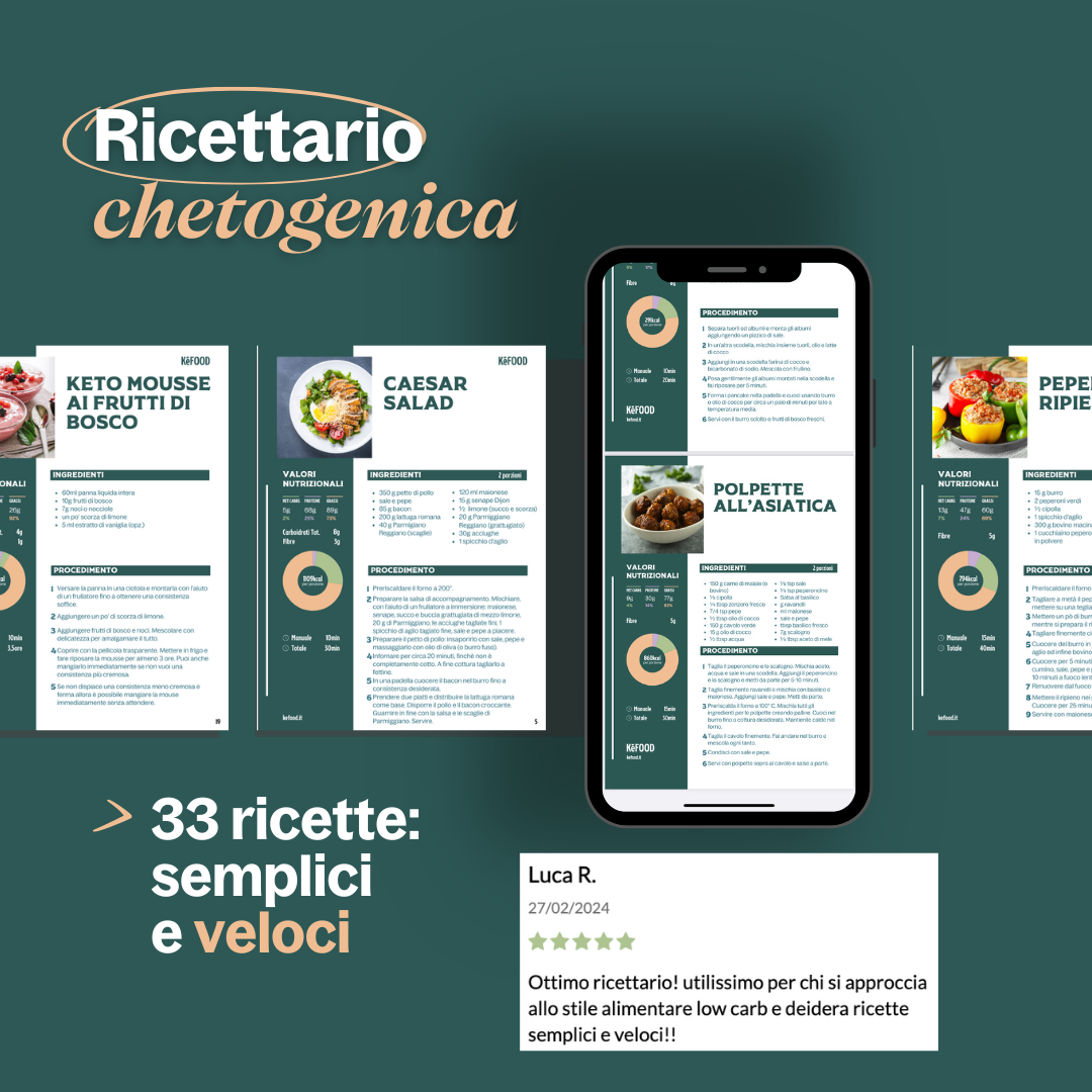 KETO RICETTARIO - 33 RICETTE KETO FACILI E VELOCI